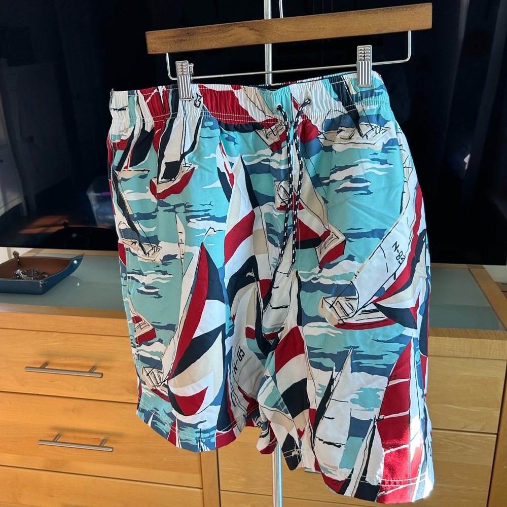 Nautical Print Men's Shorts - Multicolor